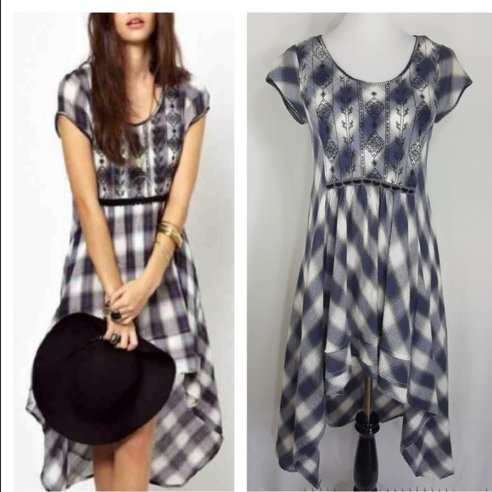 Free People Rad for Plaid high low dress tunic